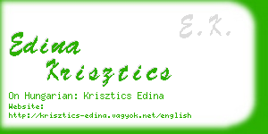 edina krisztics business card